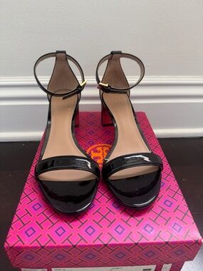 Tory Burch Cecil 55M Black Patent Leather Sandal